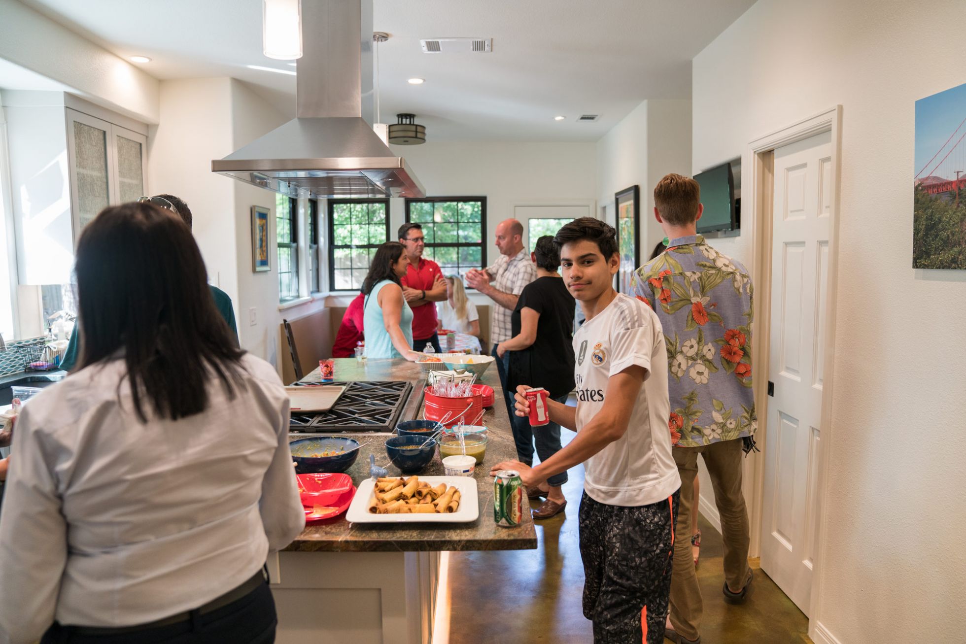 Home party in kitchen